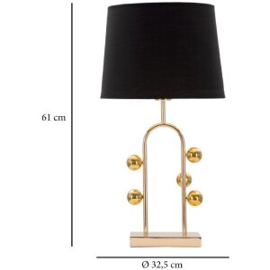 Mauro Ferretti lampa stołowa bubble E27 Ø 32,5x61 cm czarne złoto