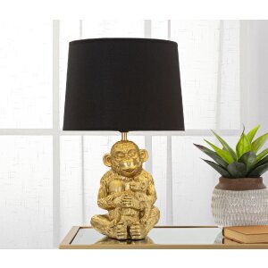 Mauro Ferretti lampa stołowa monkey mum E27 Ø 30x49 cm złoto-czarna