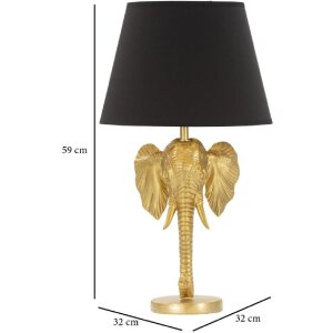 Mauro Ferretti lampa stołowa słoń E27 Ø 32x59 cm złoty czarny