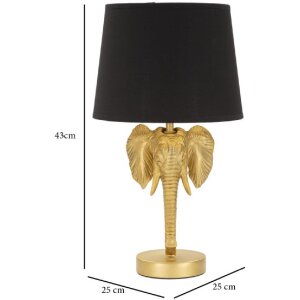 Mauro Ferretti lampa stołowa słoń E27 Ø 25x43 cm złoty czarny