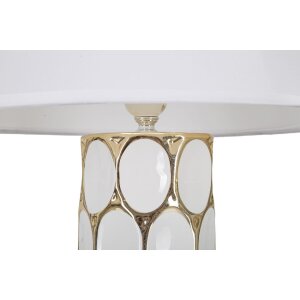 Lampa stołowa Mauro Ferretti Glam Carv E27 Ø 34,5x56 cm białe złoto