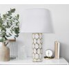 Lampa stołowa Mauro Ferretti Glam Carv E27 Ø 34,5x56 cm białe złoto