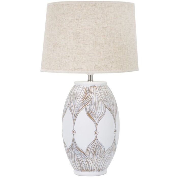 Mauro Ferretti lampa stołowa Atene owal E27 Ø 38x67 cm biały płukany brązowy