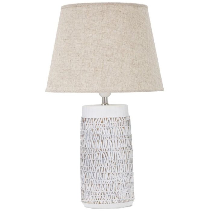 Mauro Ferretti lampa stołowa Nairobi E27 Ø 35x60,5 cm biały sprany brąz