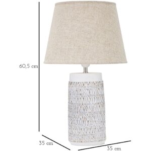 Mauro Ferretti lampa stołowa Nairobi E27 Ø 35x60,5 cm biały sprany brąz