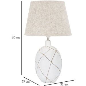 Lampa stołowa Mauro Ferretti linie E27 Ø 35x60 cm biała płukana