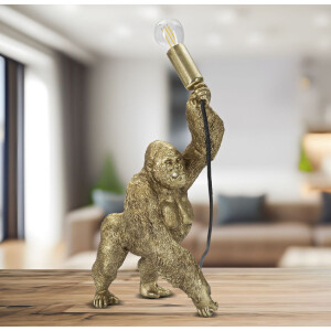 Mauro Ferretti Gorilla lampa stołowa E14 22,5x16x40 cm złota
