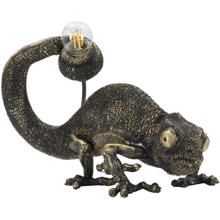 Mauro Ferretti lampa stołowa jaszczurka E14 37,5x16,5x22 cm czarne złoto