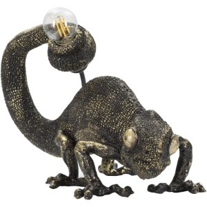 Mauro Ferretti lampa stołowa jaszczurka E14 37,5x16,5x22 cm czarne złoto