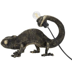 Mauro Ferretti lampa stołowa jaszczurka E14 37,5x16,5x22 cm czarne złoto