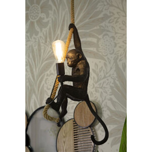Mauro Ferretti lampa sufitowa małpa E27 Ø 27x32x60 cm czarny brązowy