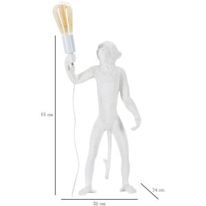 Mauro Ferretti lampa stołowa monkey E27 Ø 26x34x55 cm biały
