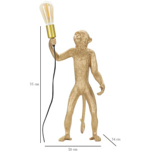 Lampa stołowa Mauro Ferretti monkey E27 Ø 26x34x55 cm złota