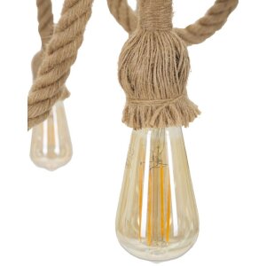 Mauro Ferretti lampa sufitowa okrąg linowy 6-światło E27 Ø 64x90 cm brązowy czarny