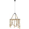 Mauro Ferretti lampa sufitowa okrąg linowy 6-światło E27 Ø 64x90 cm brązowy czarny