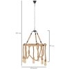 Mauro Ferretti lampa sufitowa okrąg linowy 6-światło E27 Ø 64x90 cm brązowy czarny