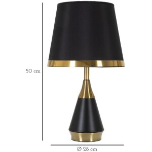 Mauro Ferretti lampa stołowa Blacky E27 Ø 28x50 cm czarne złoto