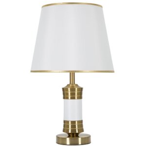 Mauro Ferretti lampa stołowa Whity E27 Ø 31x52 cm złoty biały