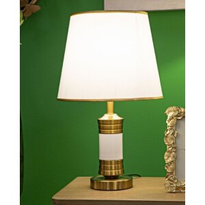Mauro Ferretti lampa stołowa Whity E27 Ø 31x52 cm złoty biały