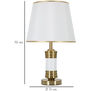 Mauro Ferretti lampa stołowa Whity E27 Ø 31x52 cm złoty biały