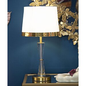 Mauro Ferretti lampa stołowa Kristal E27 Ø 30x56 cm złoty biały