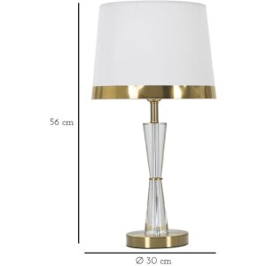Mauro Ferretti lampa stołowa Kristal E27 Ø 30x56 cm złoty biały