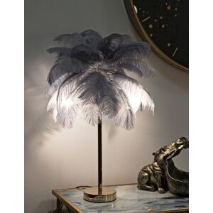 Mauro Ferretti lampa stołowa palma 2 światła E14 Ø 55x60 cm szare złoto