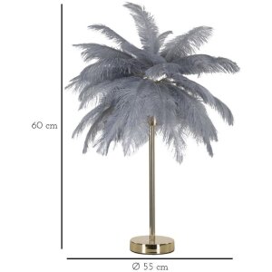 Mauro Ferretti lampa stołowa palma 2 światła E14 Ø 55x60 cm szare złoto