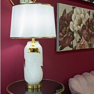 Mauro Ferretti lampa stołowa ceramiczna E27 Ø 40x70 cm złoty biały