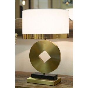 Mauro Ferretti lampa stołowa Coin E270 Ø 30x53 cm złoty biały