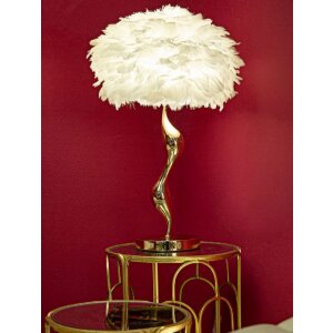 Lampa stołowa Mauro Ferretti slim E27 Ø 40x63 cm białe złoto