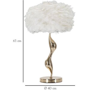 Lampa stołowa Mauro Ferretti slim E27 Ø 40x63 cm białe złoto