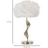 Lampa stołowa Mauro Ferretti slim E27 Ø 40x63 cm białe złoto