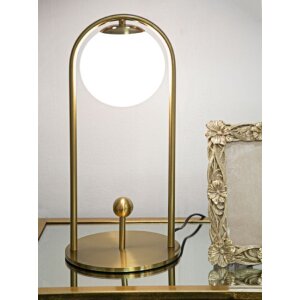 Mauro Ferretti lampa stołowa Glamy Arc E14 Ø 21x47 cm złoty biały