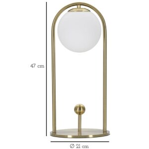 Mauro Ferretti lampa stołowa Glamy Arc E14 Ø 21x47 cm złoty biały