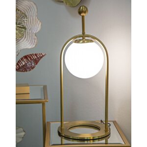 Mauro Ferretti lampa stołowa Glamy Arc E14 Ø 21x50 cm złoty biały