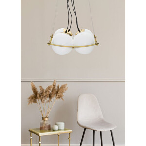 Mauro Ferretti lampa sufitowa Japan kwadrat 4 światła E27 45x45x20 cm złoty biały