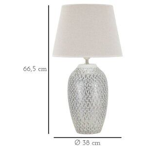 Mauro Ferretti lampa stołowa wave E27 Ø 35x65 cm srebrny biały