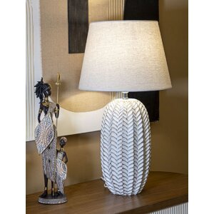 Mauro Ferretti lampa stołowa liść E27 Ø 35x65 cm białe złoto