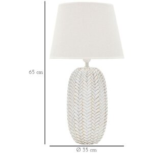 Mauro Ferretti lampa stołowa liść E27 Ø 35x65 cm białe złoto