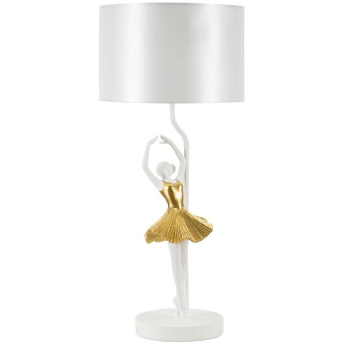 Mauro Ferretti lampa stołowa dancer E27 Ø 28x64 cm złoty biały