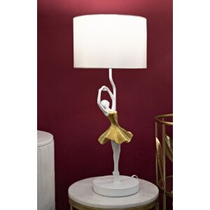 Mauro Ferretti lampa stołowa dancer E27 Ø 28x64 cm złoty biały