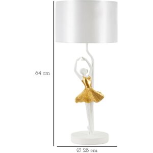 Mauro Ferretti lampa stołowa dancer E27 Ø 28x64 cm złoty biały