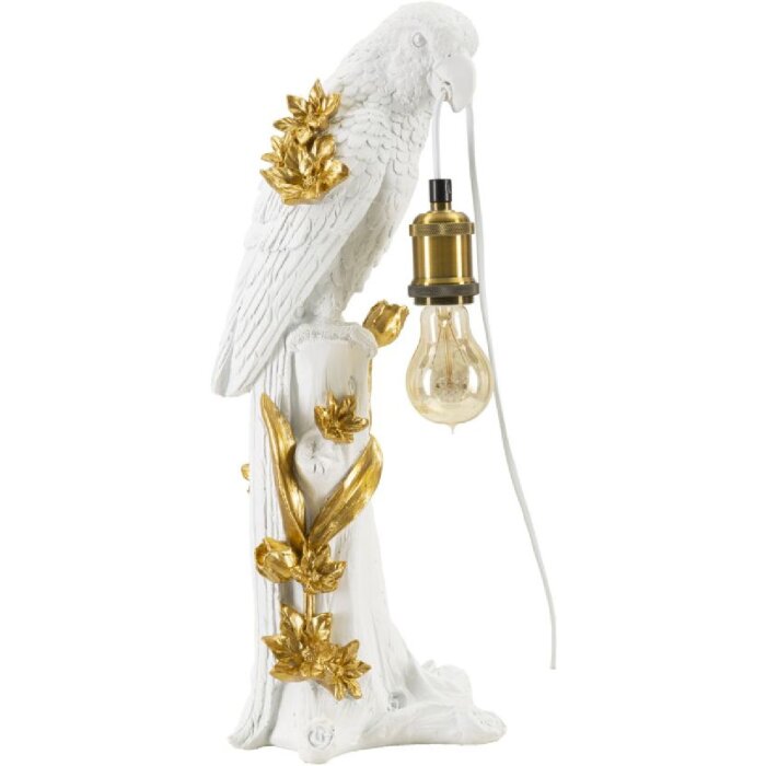 Mauro Ferretti lampa stołowa papuga E27 20x20x50,5 cm białe złoto