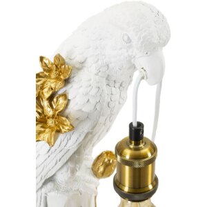 Mauro Ferretti lampa stołowa papuga E27 20x20x50,5 cm białe złoto