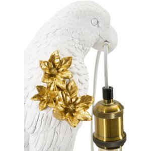 Mauro Ferretti lampa stołowa papuga E27 20x20x50,5 cm białe złoto