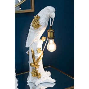 Mauro Ferretti lampa stołowa papuga E27 20x20x50,5 cm białe złoto