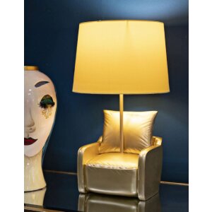 Lampa stołowa Mauro Ferretti mid-century E27 26x46 cm złota