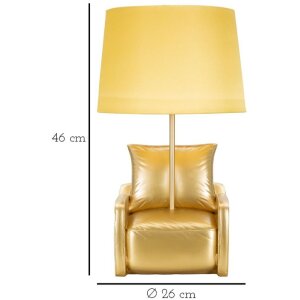 Lampa stołowa Mauro Ferretti mid-century E27 26x46 cm złota