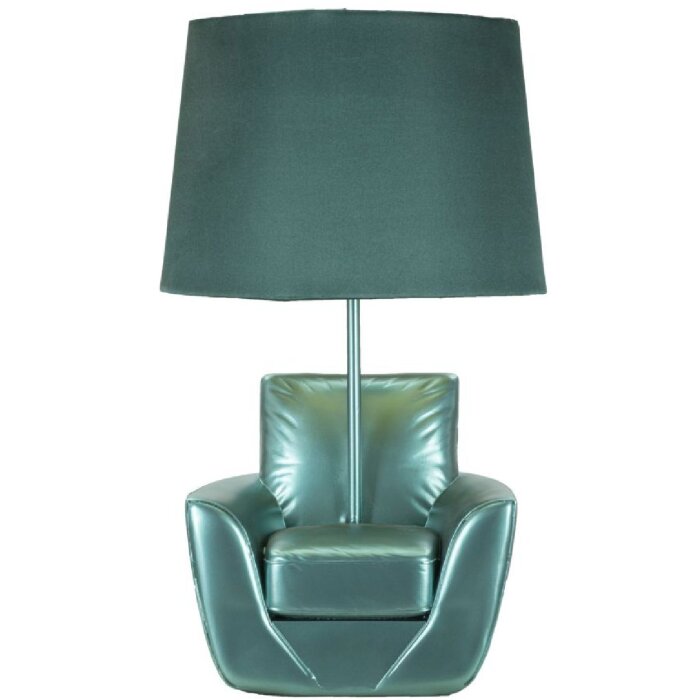 Lampa stołowa Mauro Ferretti mid-century E27 26x43 cm turkusowa